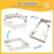 Outsunny Sandbox with Canopy for Kids Outdoor Play Area with Bottom Liner Protective Shade Cream White