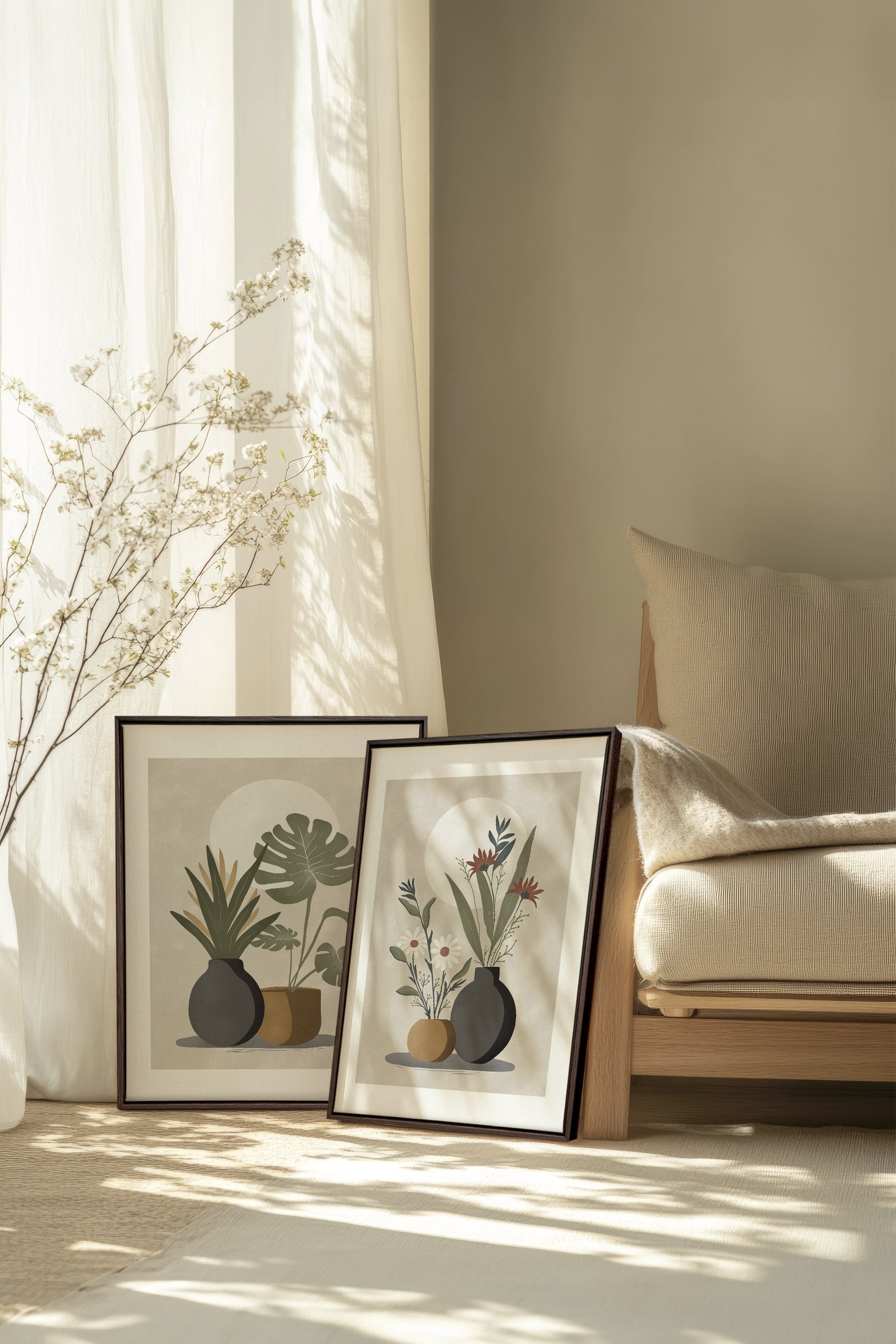 DUO COMPLICITÉ FLORALE (2 Oeuvres sur toile étirée)