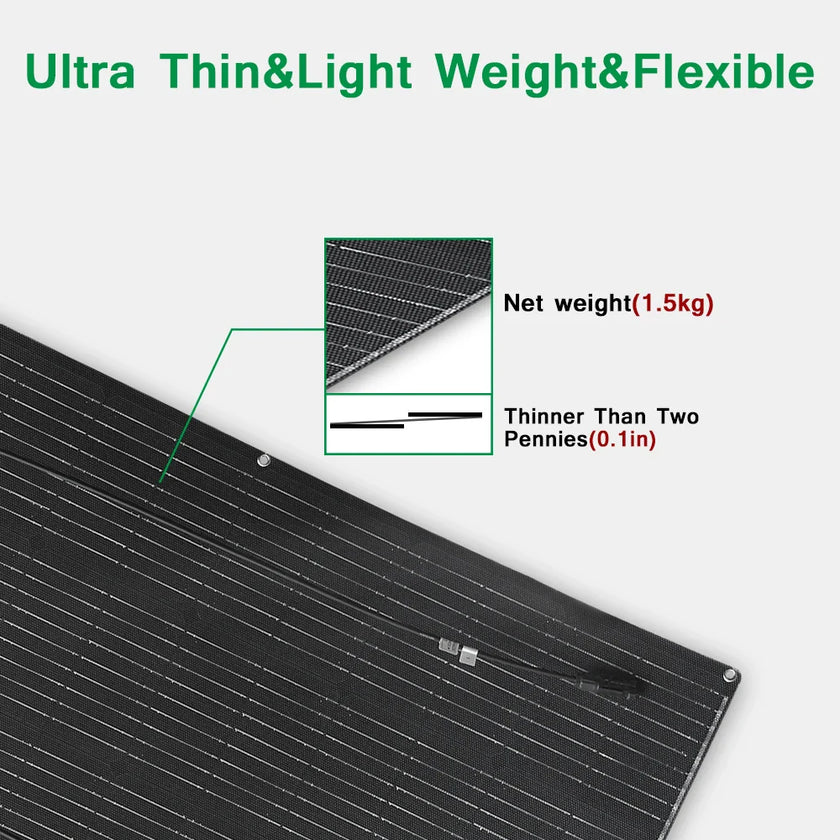 ETFE Flexible Solar Panel 100-400W  Monocrystalline Solar Cell for 12V Battery Charger