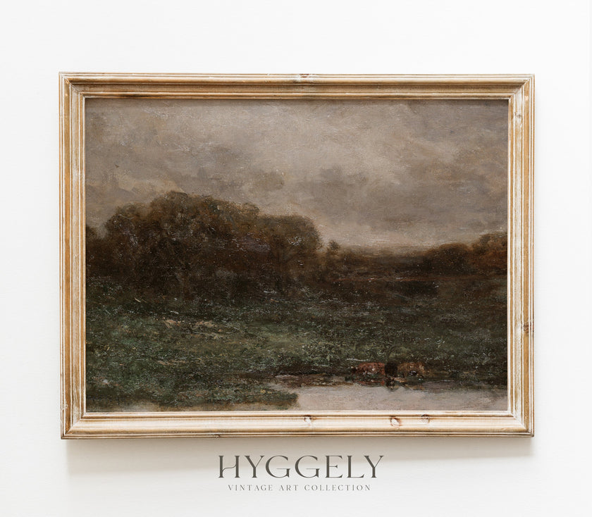 Vintage Moody Field Landscape Art Print L0135