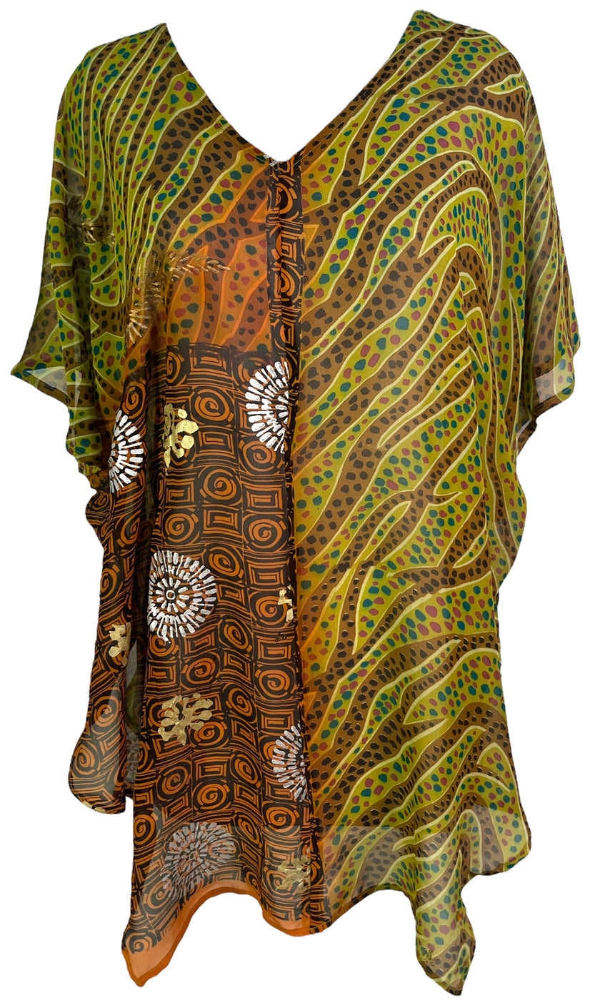 PRG6309 Sheer Avatar Pure Silk Waterfall Top