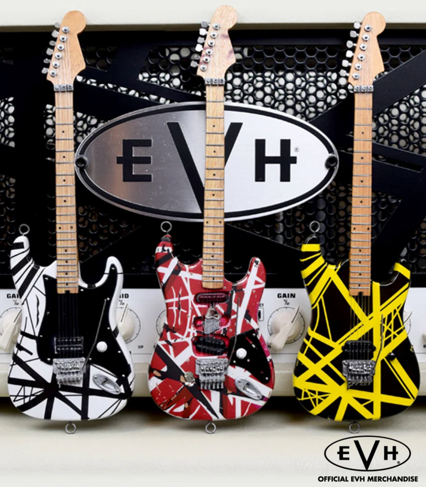 EVH Black & White VH1 Eddie Van Halen Mini Guitar Replica Collectible