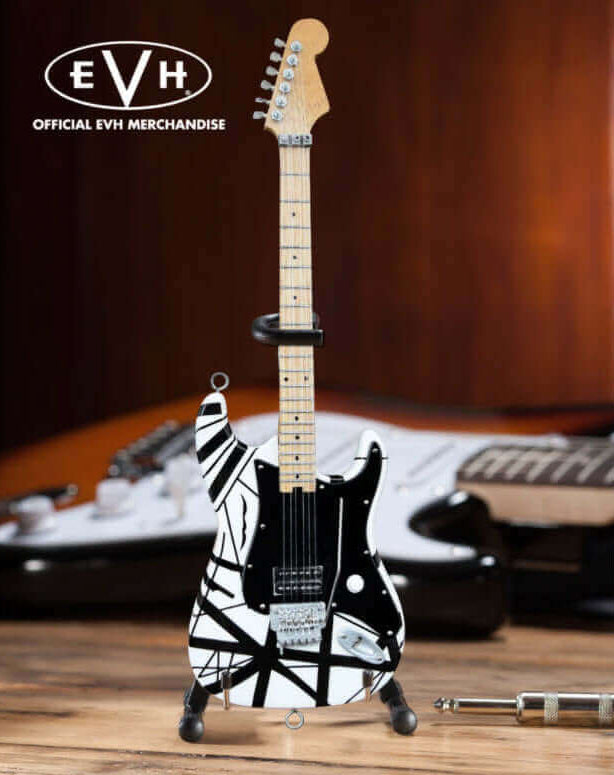 EVH Black & White VH1 Eddie Van Halen Mini Guitar Replica Collectible