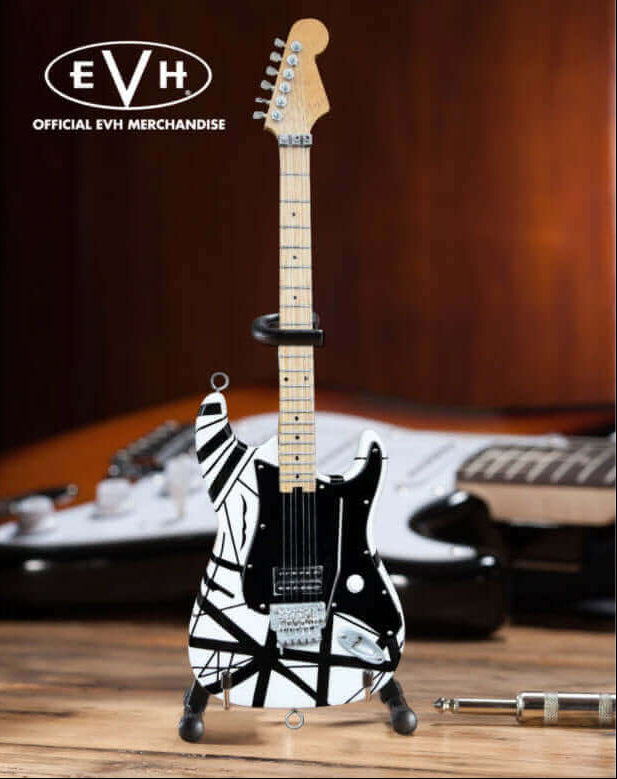 EVH Black & White VH1 Eddie Van Halen Mini Guitar Replica Collectible