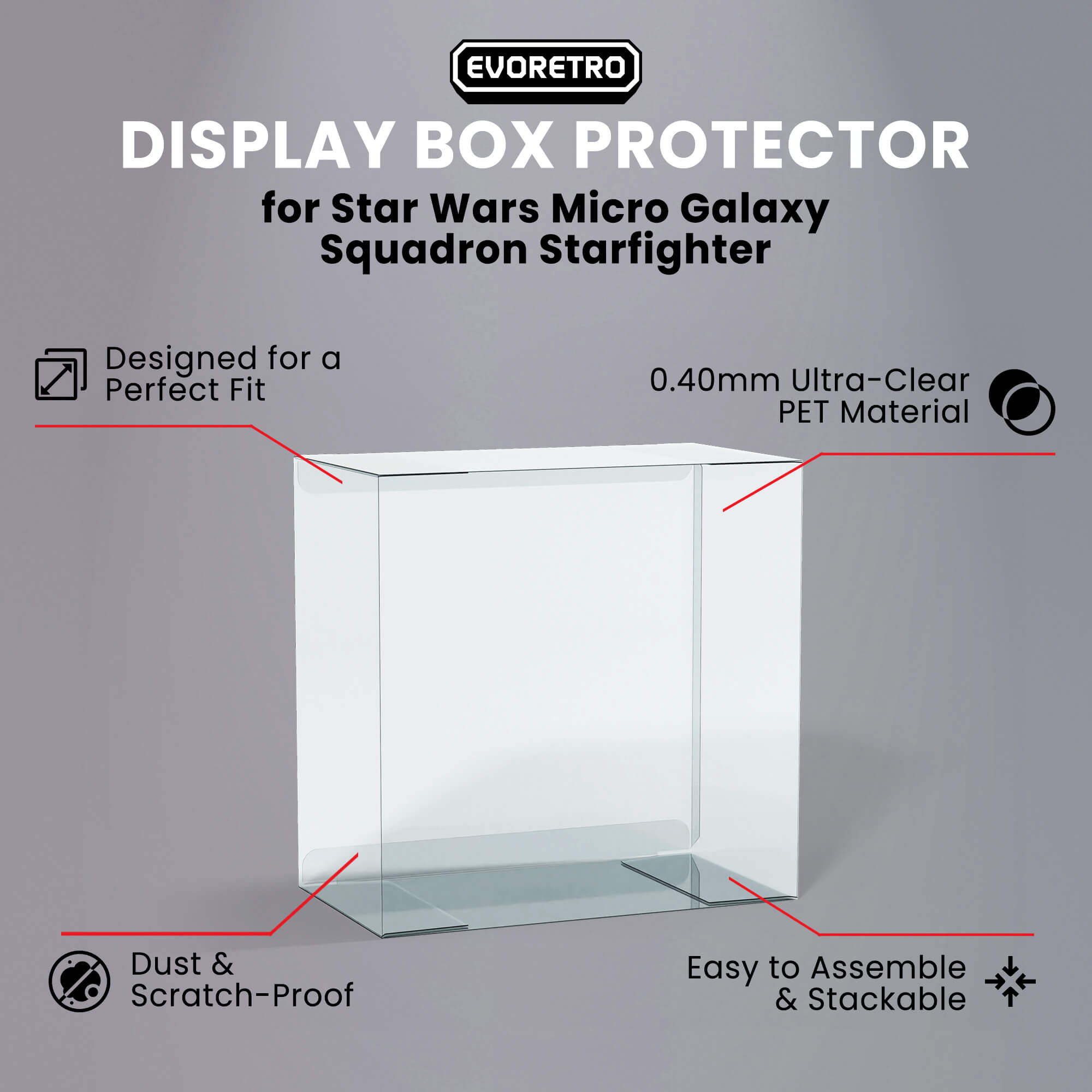 Star Wars Micro Galaxy Squadron Starfighter EVORETRO PET Protectors (0.40 mm, 10-Pack)