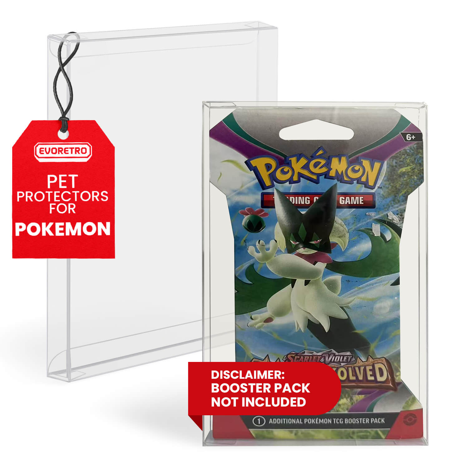 Pokémon Retail Booster Pack EVORETRO PET Protectors (Cardboard Packaging, 0.40 mm, 10-Pack)