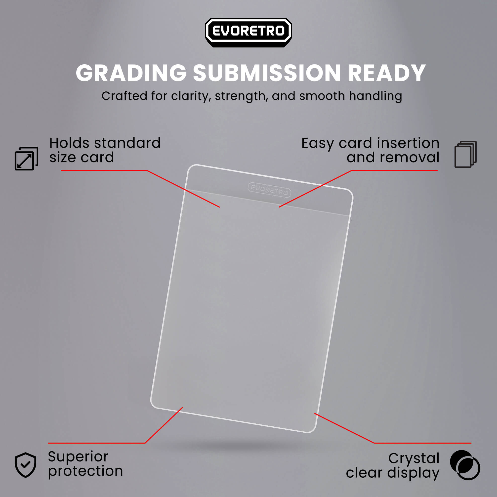 EVORETRO Semi-Rigid Card Holders - Grading 3 5/16” × 4 7/8”