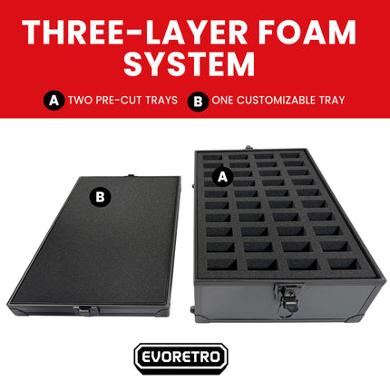 80-Slot EVORETRO Miniature Storage Case with Customizable Foam