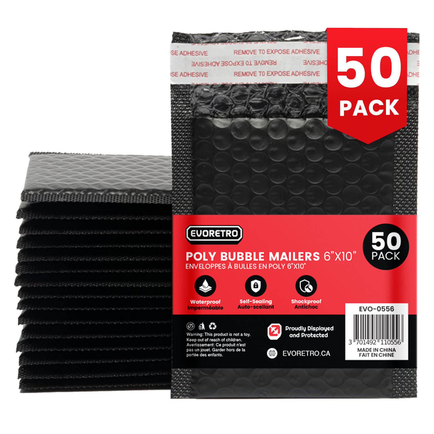 EVORETRO 50x Poly Bubble Mailers  6x10