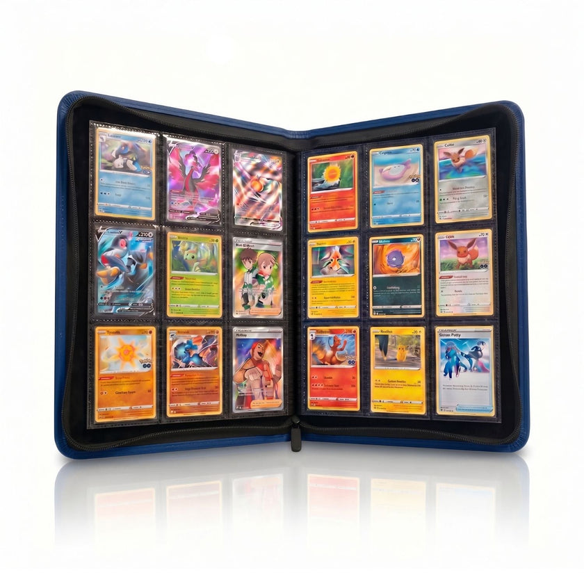 EVORETRO 9-Pocket Zip-Up Trading Card Zipper Binder for 360 cards