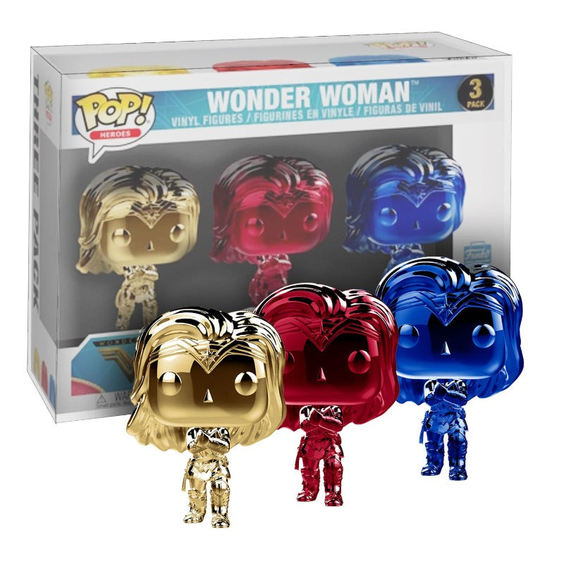 Funko Pop 2 Single Pop Wonderwoman EVORETRO PET Protector 0.35MM