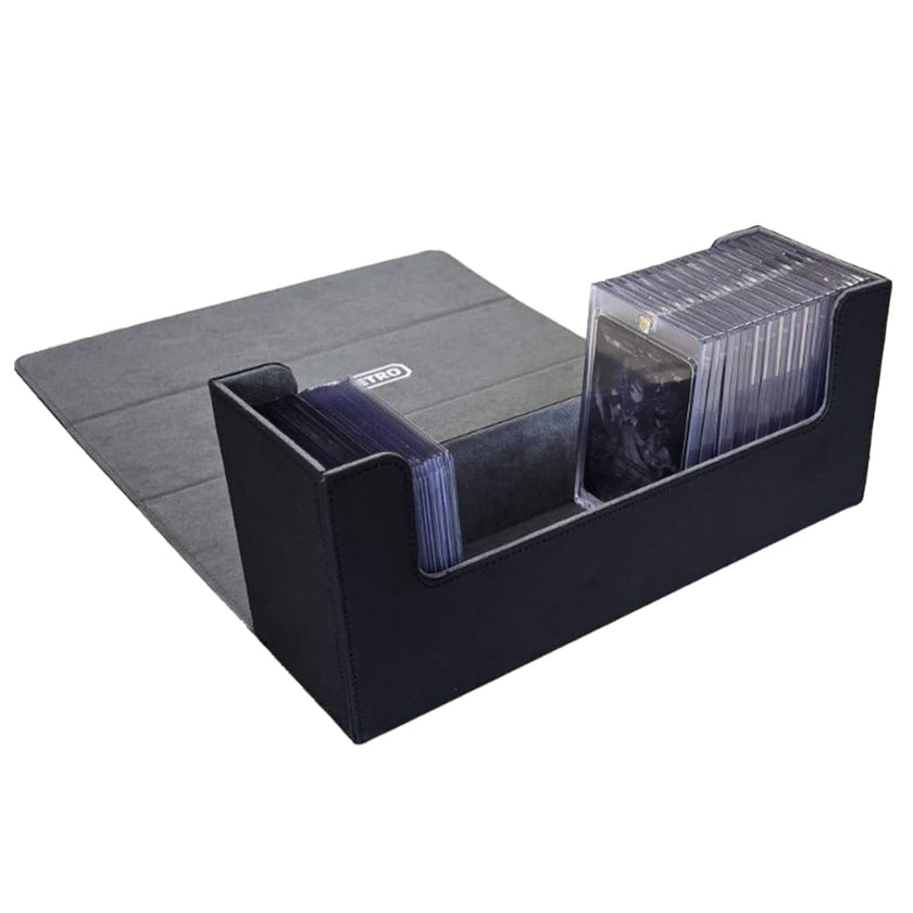 EVORETRO Magnetic Card Holder - 180+ Toploaders or 500+ Trading Cards | Black/Grey