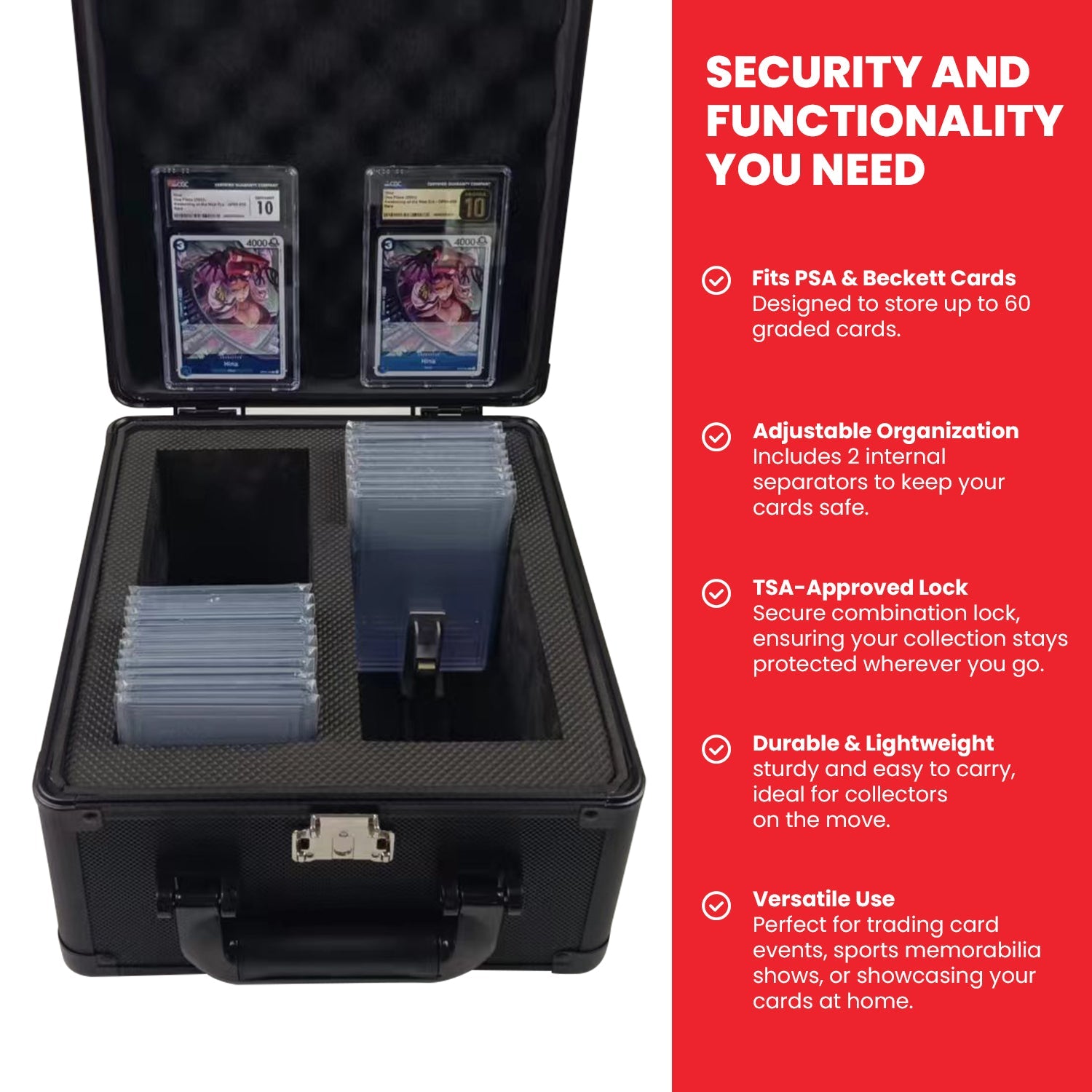 EVORETRO Graded Card Storage Box, TSA Lock