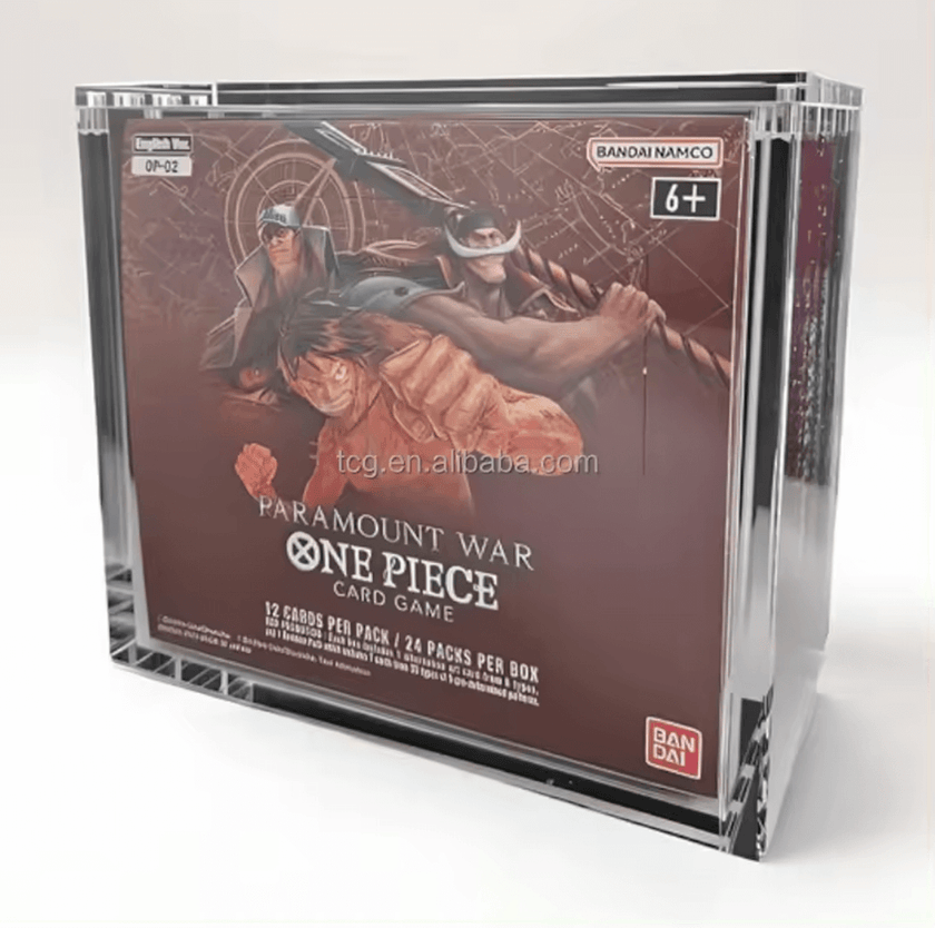 EVORETRO Acrylic Display Case for Bandai One Piece TCG OP-02 Booster Box (English Ver.) – 5mm Premium Acrylic – Single Pack