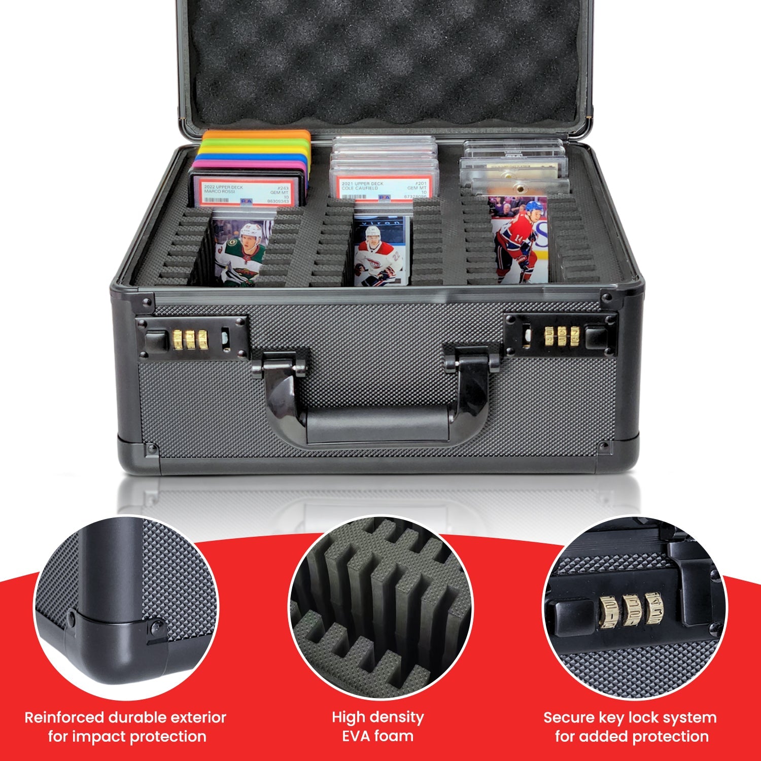 EVORETRO 3 Row with Individual Slot Fit for 42 Graded Cards - Black