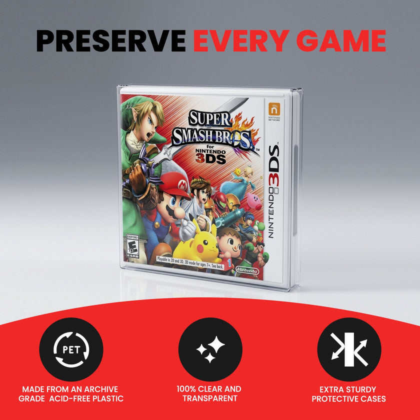 Nintendo 3DS (NTSC) - EVORETRO PET Protectors - Pack of 25