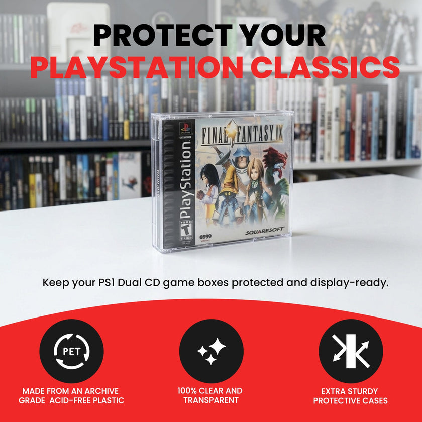 Sony Playstation PS1 Dual CD - EVORETRO PET Protectors - Pack of 25