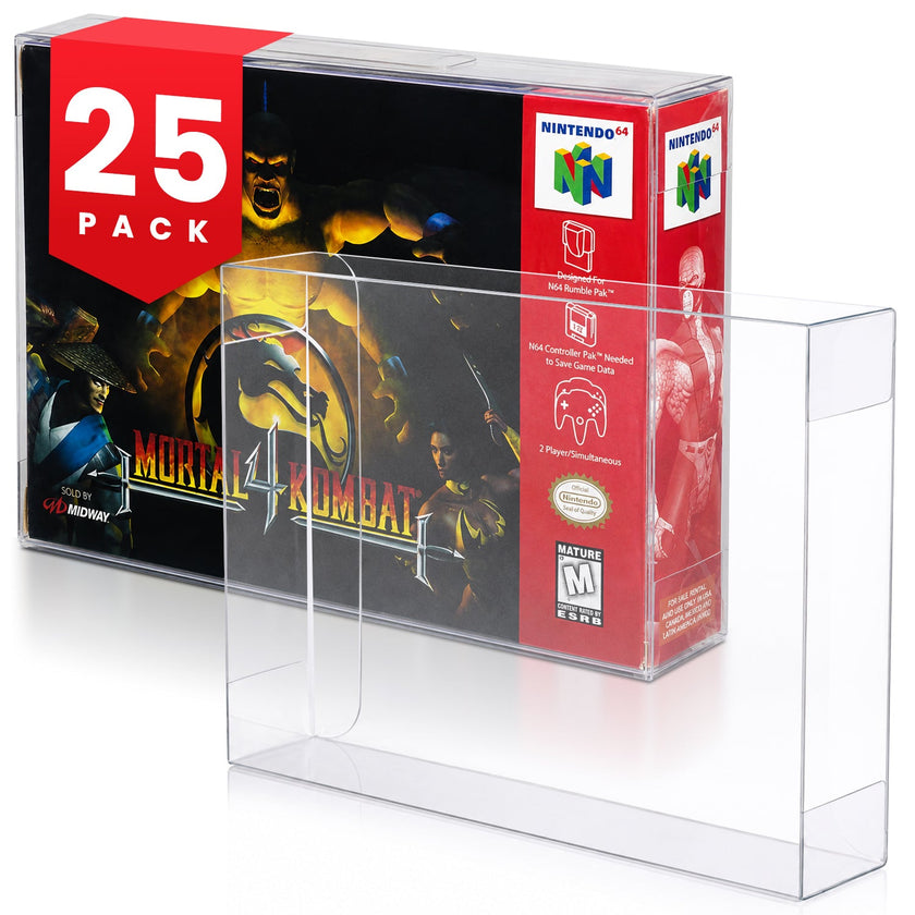 Nintendo N64 SNES Super Nintendo (Game Box) EVORETRO PET Protectors - Pack of 25