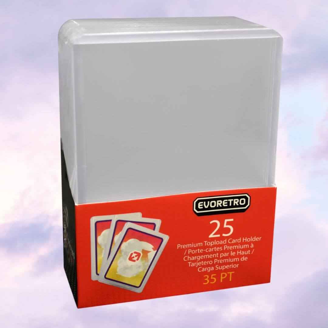 EVORETRO Toploader 35pt – Pack of 25 for Trading Cards