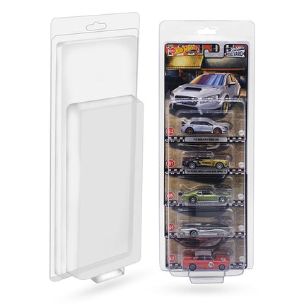 5 cars Premium EVORETRO Hot Wheels Blisters Protectors 5 Pack
