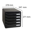 EXACOMPTA - BIG-BOX PLUS ECOBLACK NOIR 5 tiroirs