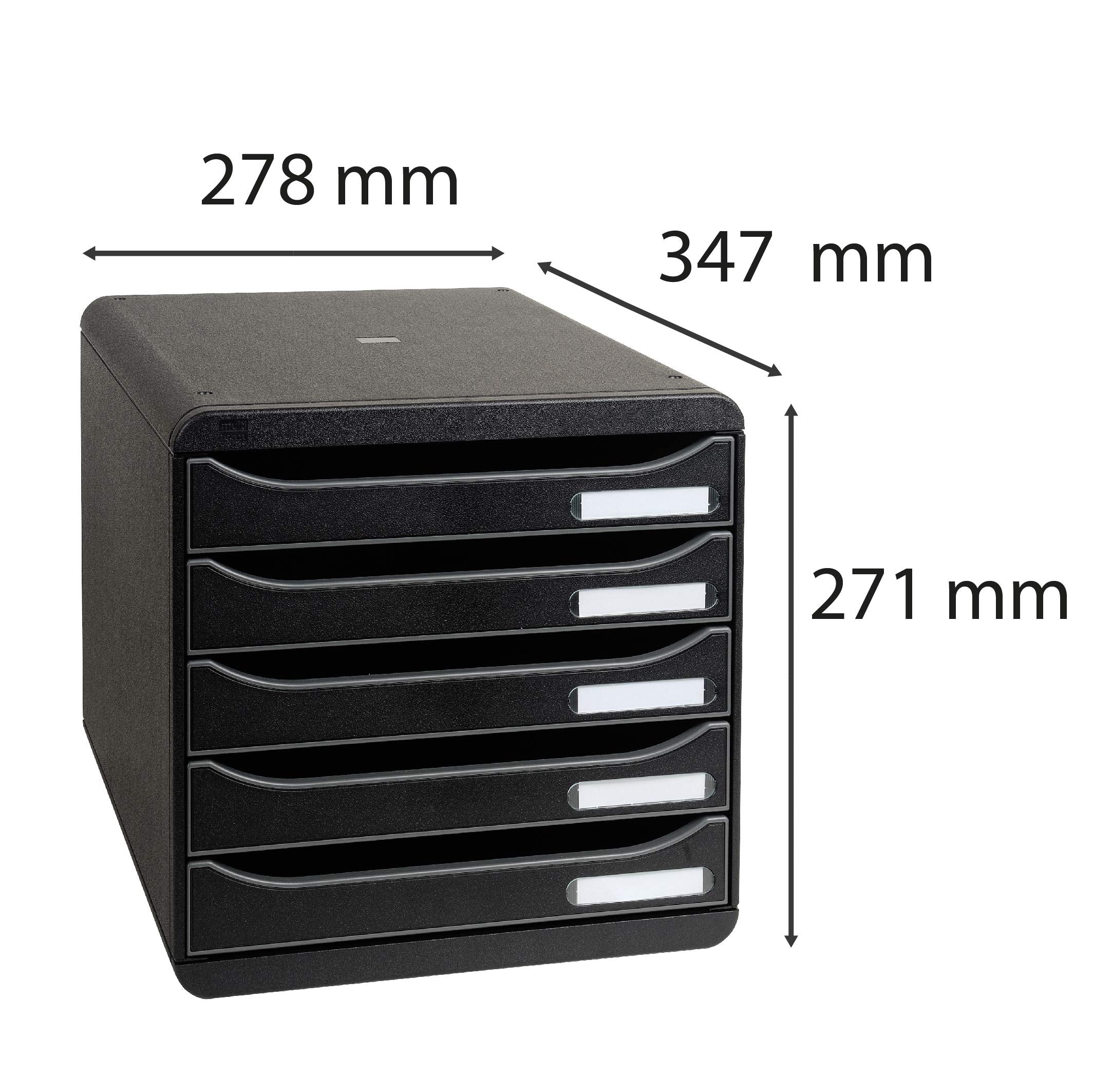 EXACOMPTA - BIG-BOX PLUS ECOBLACK NOIR 5 tiroirs