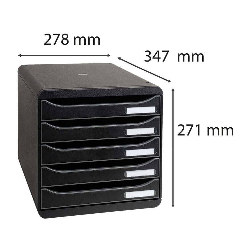 EXACOMPTA - BIG-BOX PLUS ECOBLACK NOIR 5 tiroirs