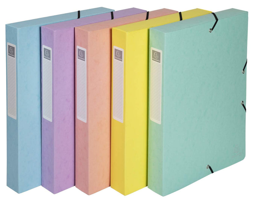 EXACOMPTA - BOX FILE A4 40MM 0.7MM AQUAREL ASS. - ASSORTED COLOURS