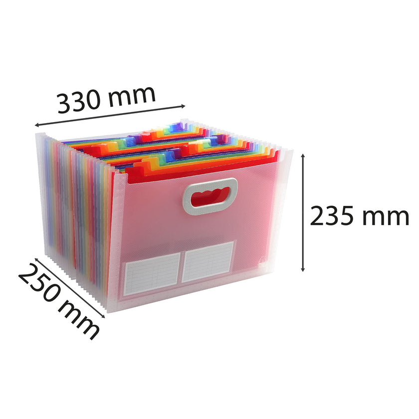 EXACOMPTA - CRYSTAL EXPD FIL W/HAND 33X23.5X25CM 24P - CRYSTAL