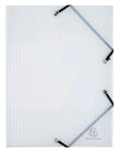EXACOMPTA - CRYSTAL PP ELATICATED 3 FLAP FOLDERS, A4, CLEAR - CRYSTAL