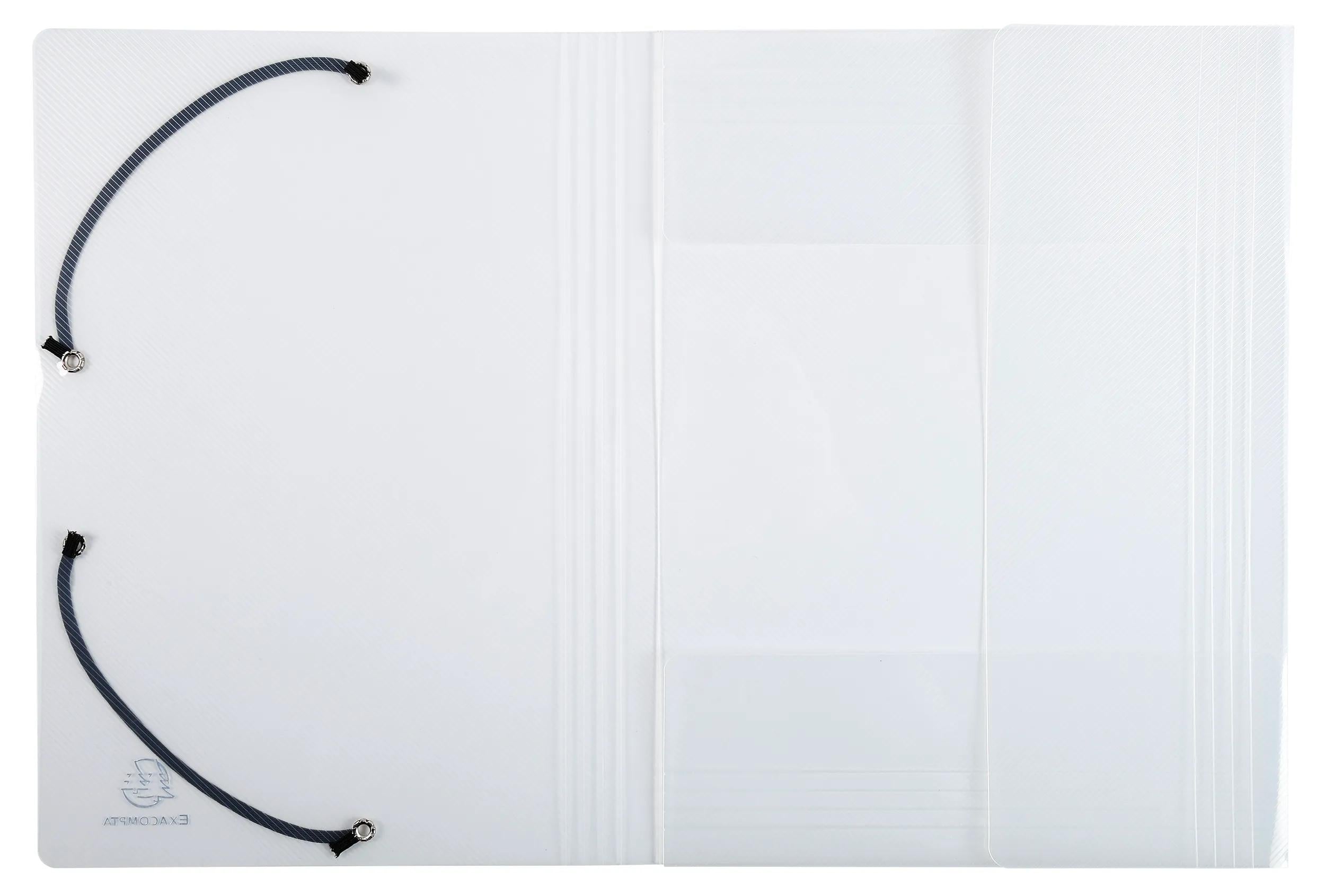 EXACOMPTA - CRYSTAL PP ELATICATED 3 FLAP FOLDERS, A4, CLEAR - CRYSTAL