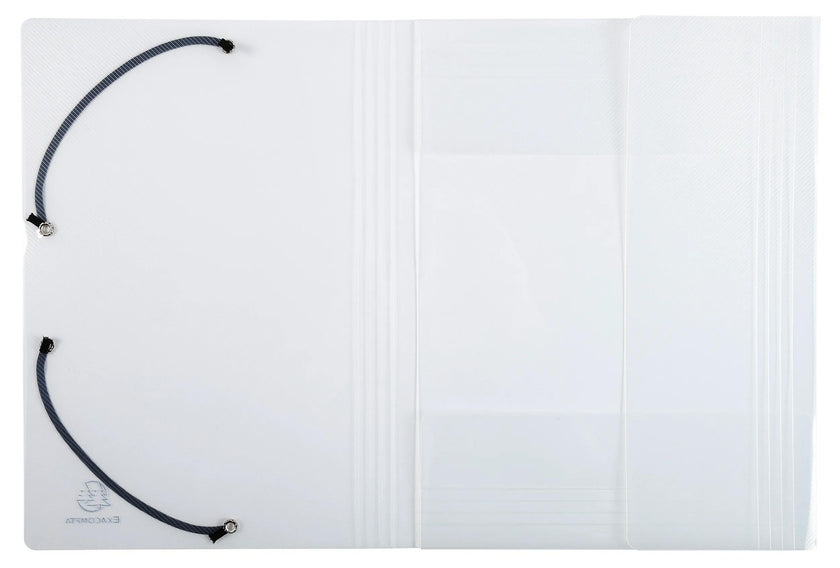 EXACOMPTA - CRYSTAL PP ELATICATED 3 FLAP FOLDERS, A4, CLEAR - CRYSTAL