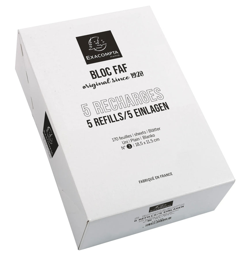 EXACOMPTA - DESK PAD REFILL 18.5X11.5CM PLAIN - WHITE (pack of 5)