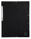 EXACOMPTA - EXACOMPTA ELASTICATED FOLDER, 3-FLAP, 400GSM PRESSBOARD, A4 - BLACK