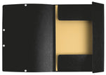 EXACOMPTA - EXACOMPTA ELASTICATED FOLDER, 3-FLAP, 400GSM PRESSBOARD, A4 - BLACK