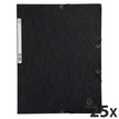 EXACOMPTA - EXACOMPTA ELASTICATED FOLDER, 3-FLAP, 400GSM PRESSBOARD, A4 - BLACK