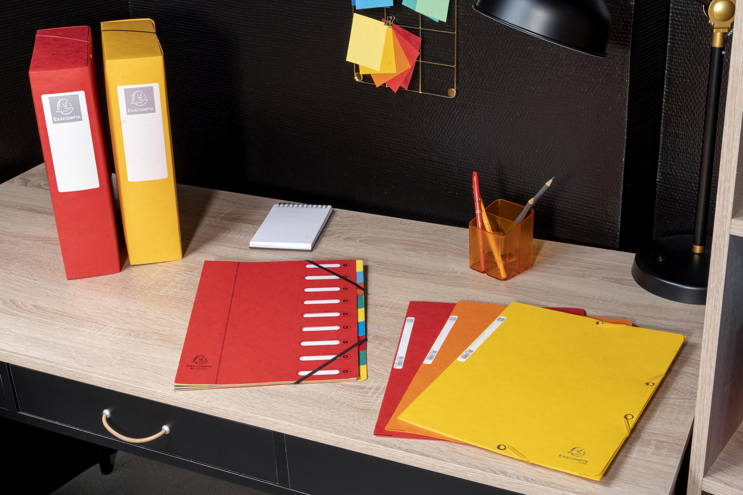 EXACOMPTA - EXACOMPTA ELASTICATED FOLDER, 3-FLAP, 400GSM PRESSBOARD, A4 - BLACK