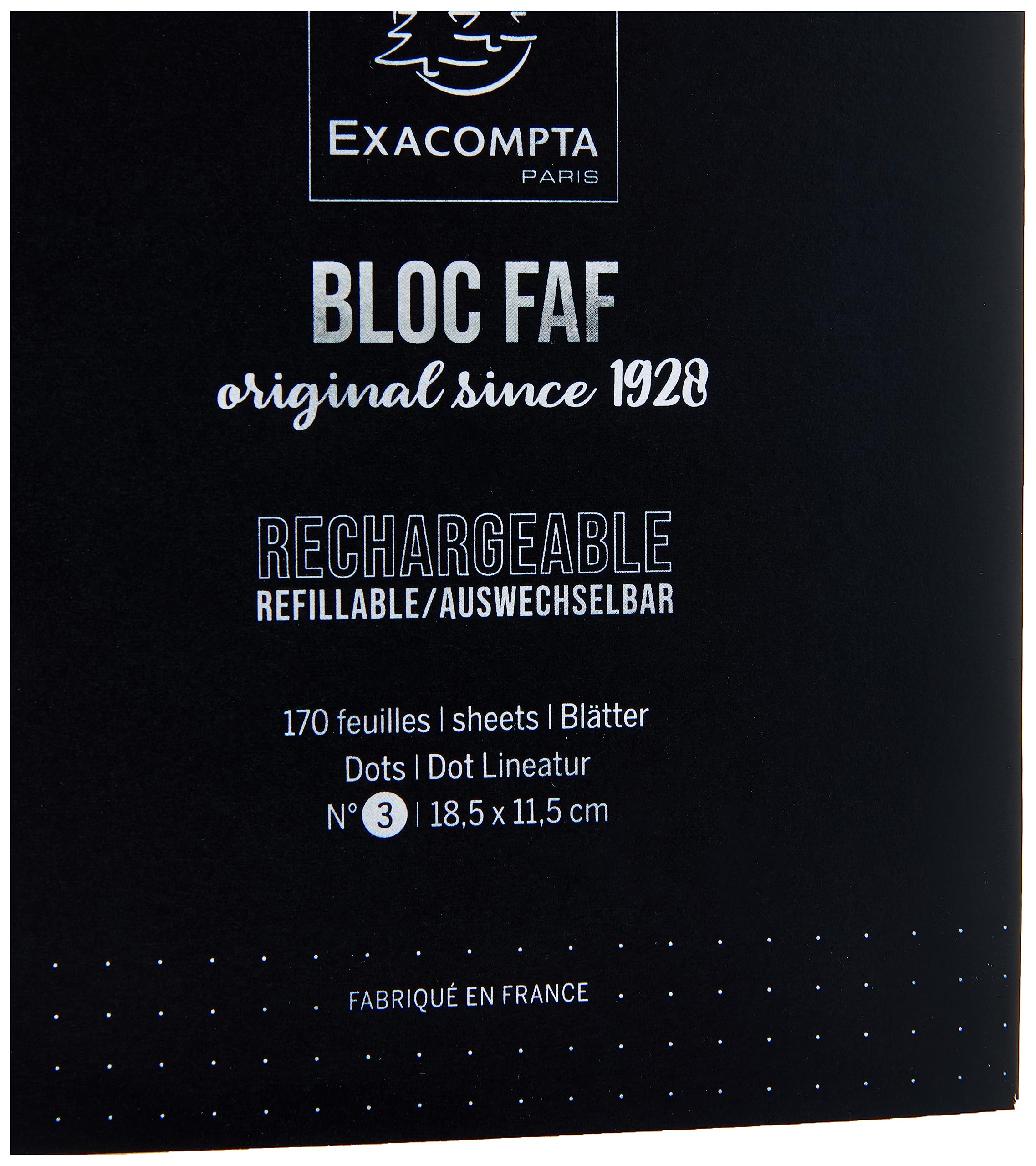 EXACOMPTA - FAF REFILL NO.2 16X10CM 170 SHEETS, DOTS - WHITE