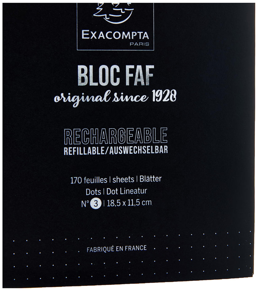 EXACOMPTA - FAF REFILL NO.2 16X10CM 170 SHEETS, DOTS - WHITE