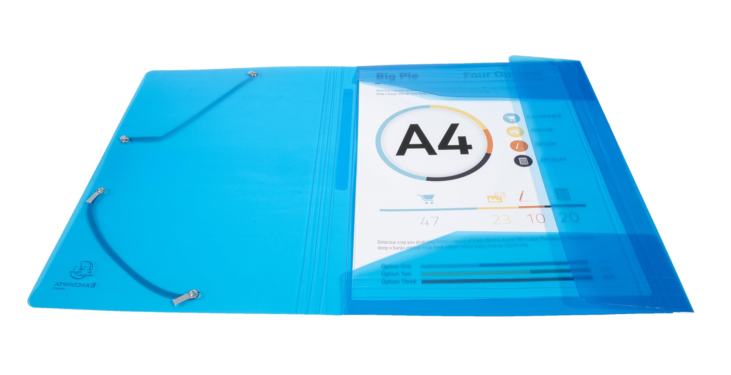 EXACOMPTA - IDERAMA ELASTICATED FOLDER (3-FLAP) PP, A4 - ASSORTED COLOURS