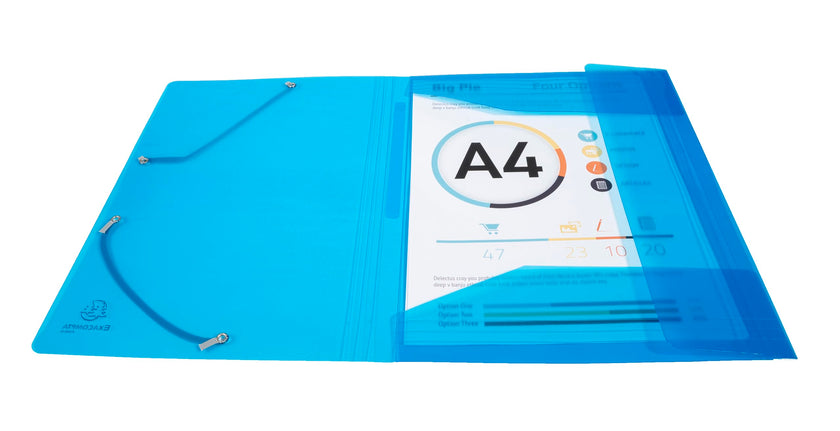 EXACOMPTA - IDERAMA ELASTICATED FOLDER (3-FLAP) PP, A4 - ASSORTED COLOURS