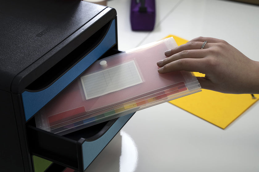 EXACOMPTA - PP EXPANDING FILE, 26X14CM, 7 SECTIONS - CRYSTAL