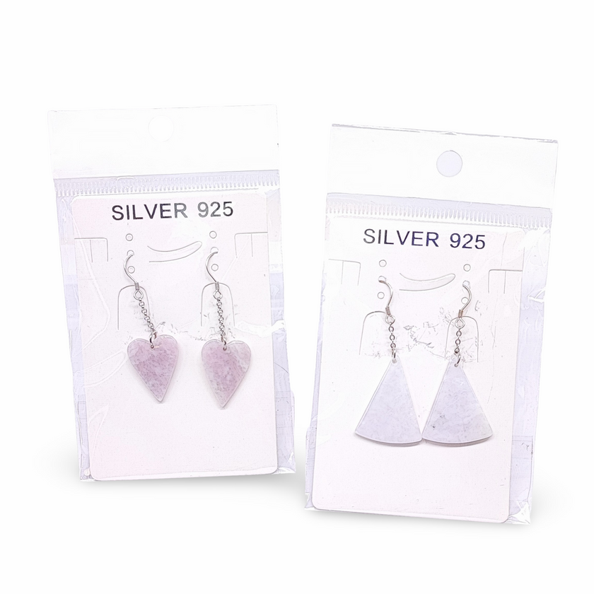Earrings -925 Sterling -Natural Jade -Mixed Color