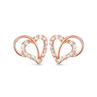 Earrings -925 Sterling -Natural Zircon -Radiant Heart Rose Gold