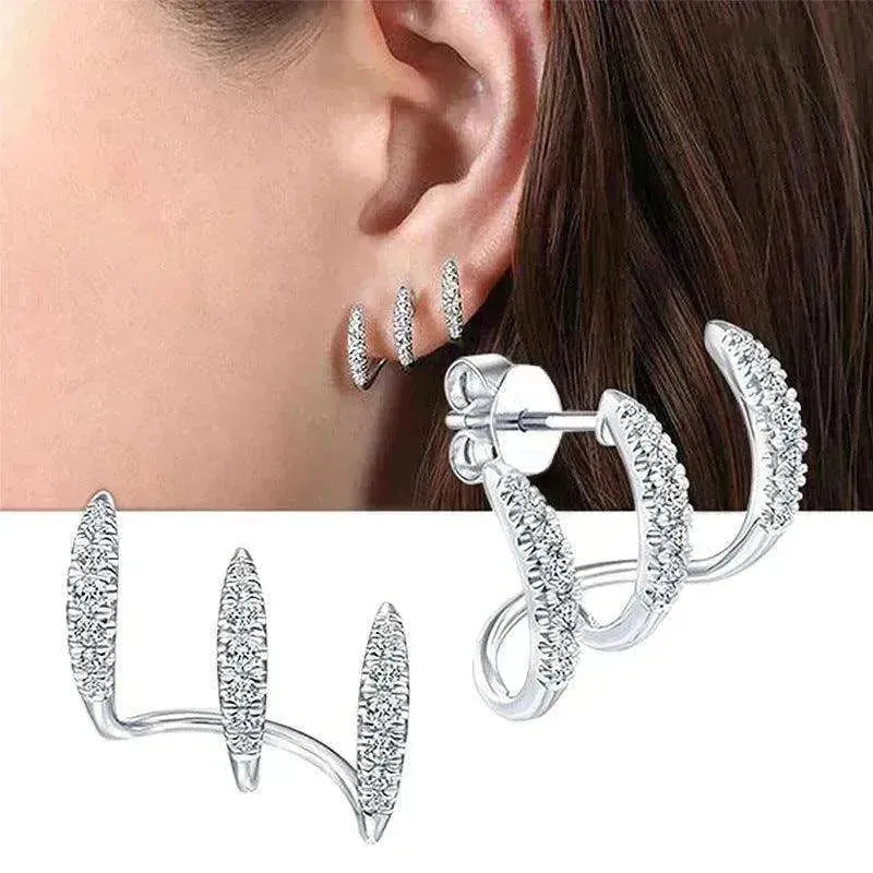 Earrings Diamond Inlaid Vibrato Cold Sense Design