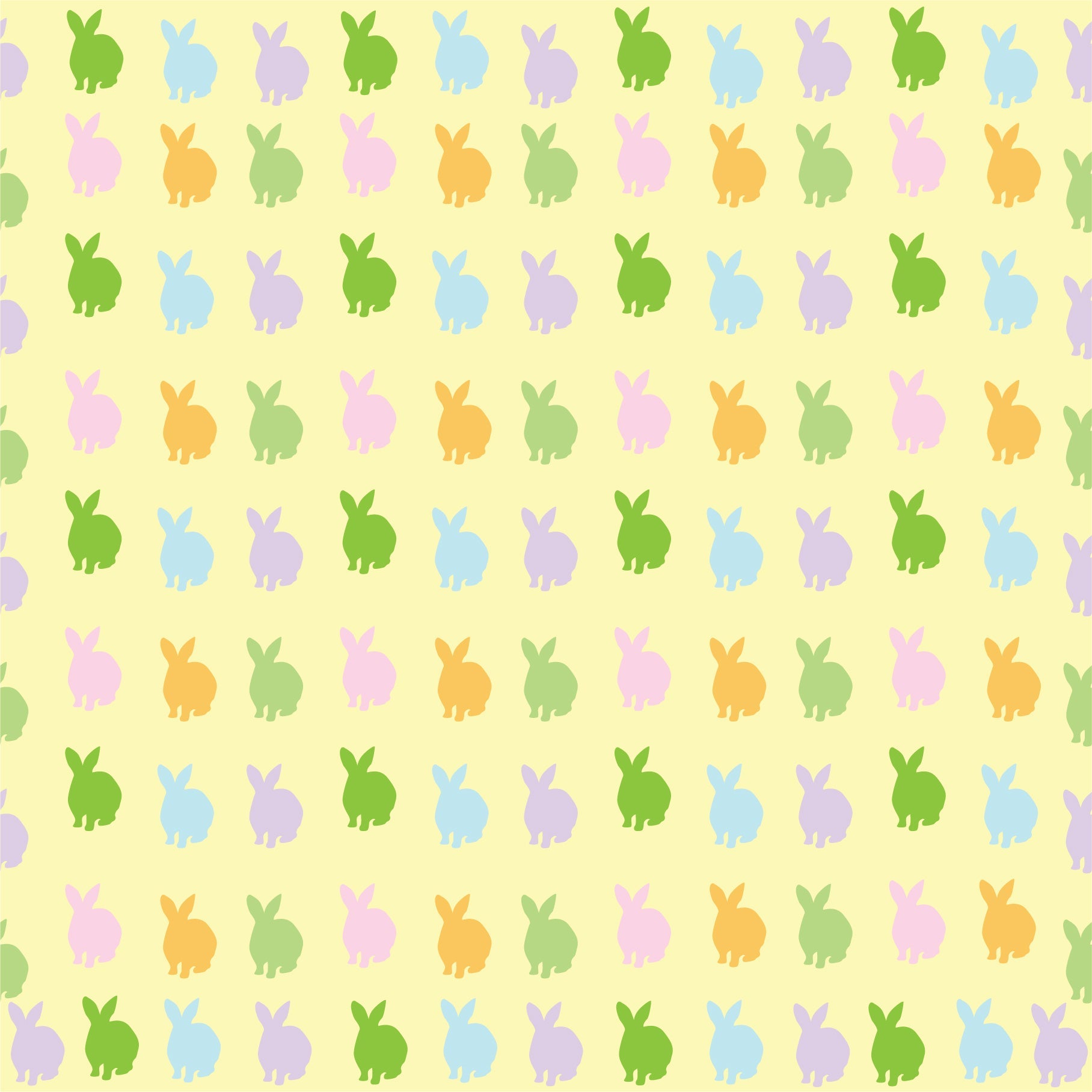 Easter Colorful Rabbits Adhesive Vinyl