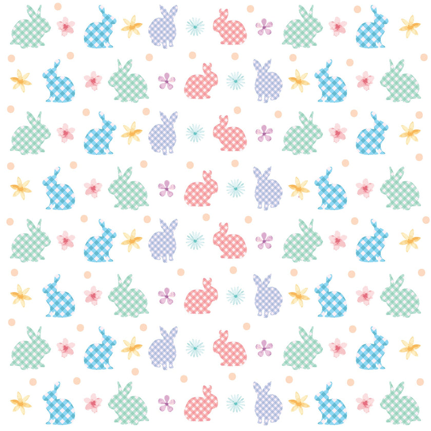 Easter Plaid Rabbits Adhesive Vinyl