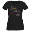 Eat Drink and Be Scary Rhinestone Shirt – Halloween Sparkle Bling Tee | Blingdazzel