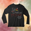 Eat Drink and Be Scary Rhinestone Shirt – Halloween Sparkle Bling Tee | Blingdazzel