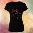 Eat Drink and Be Scary Rhinestone Shirt – Halloween Sparkle Bling Tee | Blingdazzel